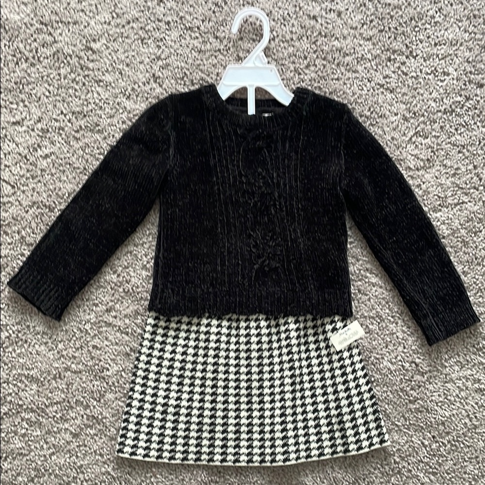 Black and White Kids Sweater Dress